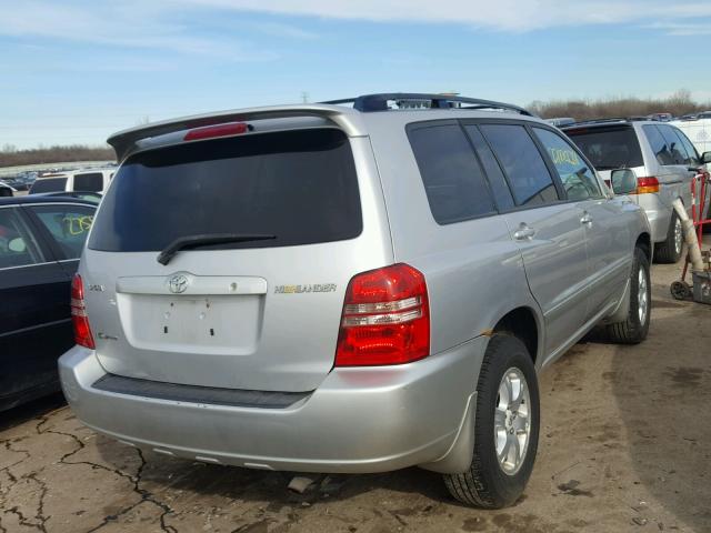 JTEHF21A120092500 - 2002 TOYOTA HIGHLANDER SILVER photo 4