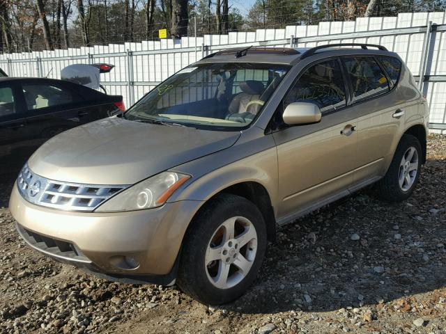 JN8AZ08T45W324361 - 2005 NISSAN MURANO SL TAN photo 2