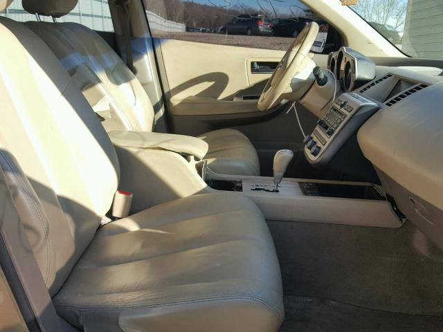 JN8AZ08T45W324361 - 2005 NISSAN MURANO SL TAN photo 5