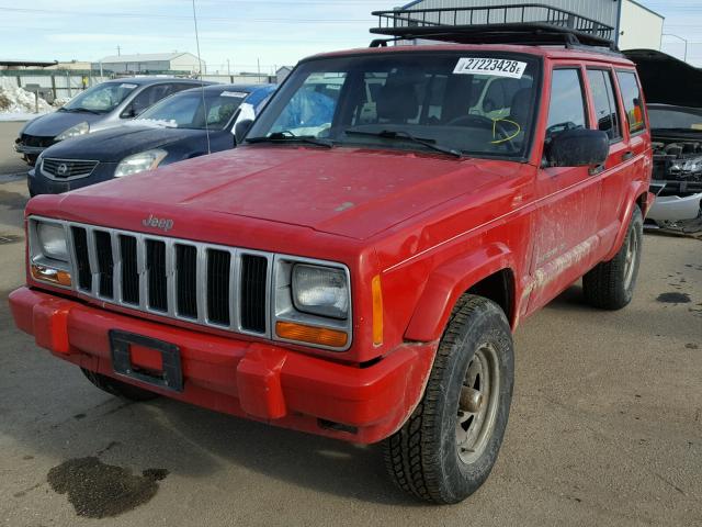 1J4FF68S7YL257825 - 2000 JEEP CHEROKEE L RED photo 2