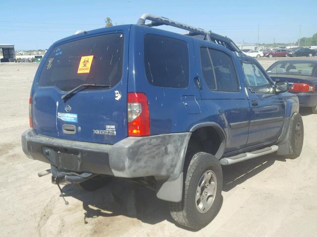 5N1ED28T41C527300 - 2001 NISSAN XTERRA XE BLUE photo 4