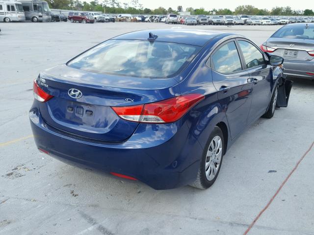 KMHDH4AE9DU524799 - 2013 HYUNDAI ELANTRA GL BLUE photo 4