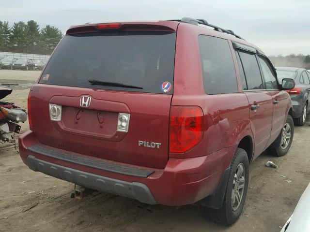 5FNYF18635B065496 - 2005 HONDA PILOT EXL RED photo 4