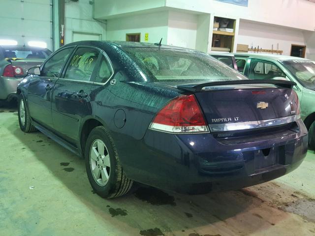 2G1WT57K591110607 - 2009 CHEVROLET IMPALA 1LT BLUE photo 3