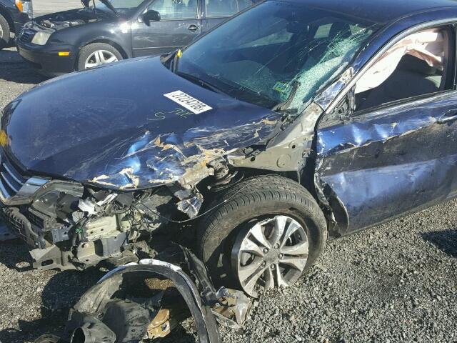 1HGCR2F32EA000777 - 2014 HONDA ACCORD LX BLUE photo 9