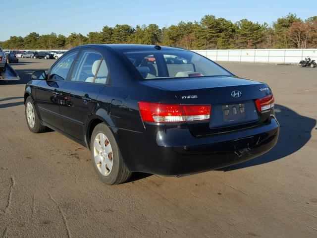 5NPET46C77H241508 - 2007 HYUNDAI SONATA GLS BLACK photo 3