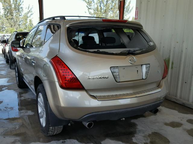 JN8AZ08T36W409841 - 2006 NISSAN MURANO SL GOLD photo 3