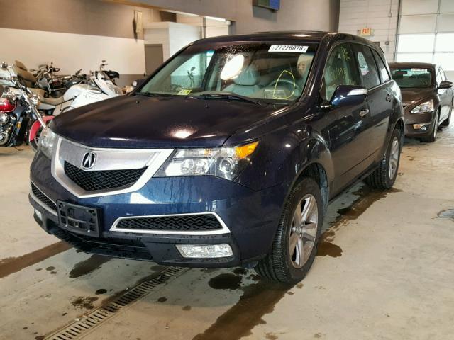 2HNYD2H29DH509640 - 2013 ACURA MDX BLUE photo 2