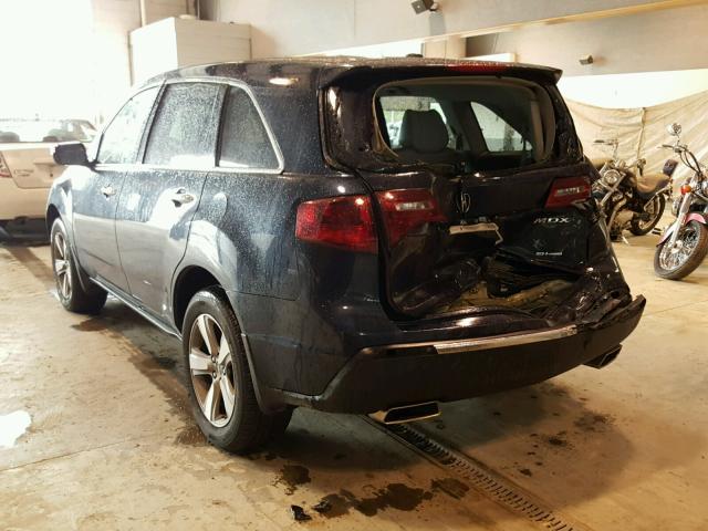 2HNYD2H29DH509640 - 2013 ACURA MDX BLUE photo 3