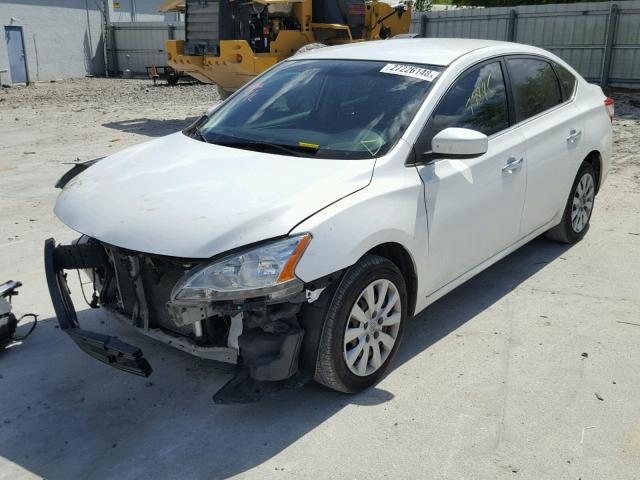 3N1AB7AP2DL691160 - 2013 NISSAN SENTRA S WHITE photo 2