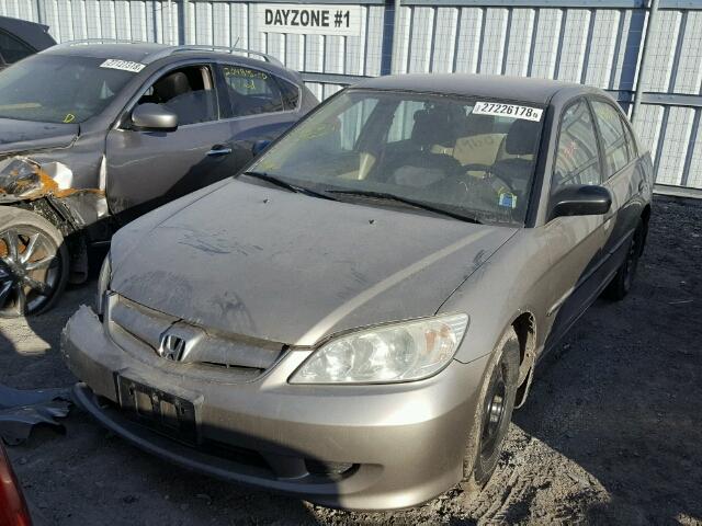 2HGES16395H002390 - 2005 HONDA CIVIC DX V BEIGE photo 2