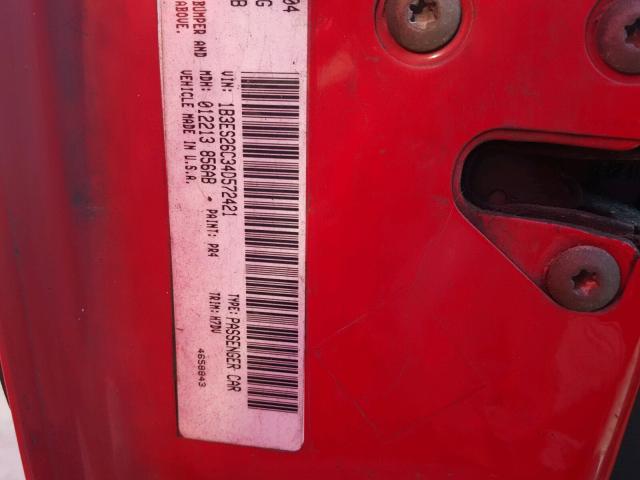 1B3ES26C34D572421 - 2004 DODGE NEON BASE RED photo 10