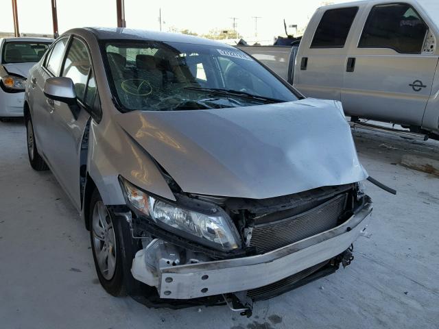 19XFB2F54DE100120 - 2013 HONDA CIVIC LX SILVER photo 1