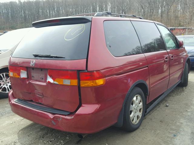 2HKRL180X2H568464 - 2002 HONDA ODYSSEY EX RED photo 4