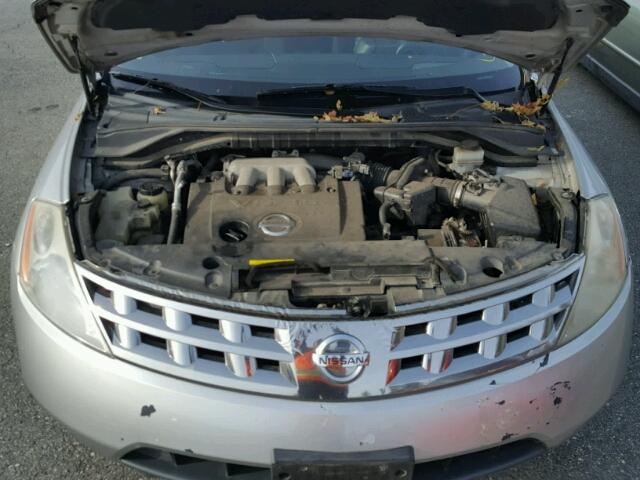 JN8AZ08W95W410842 - 2005 NISSAN MURANO SL SILVER photo 7