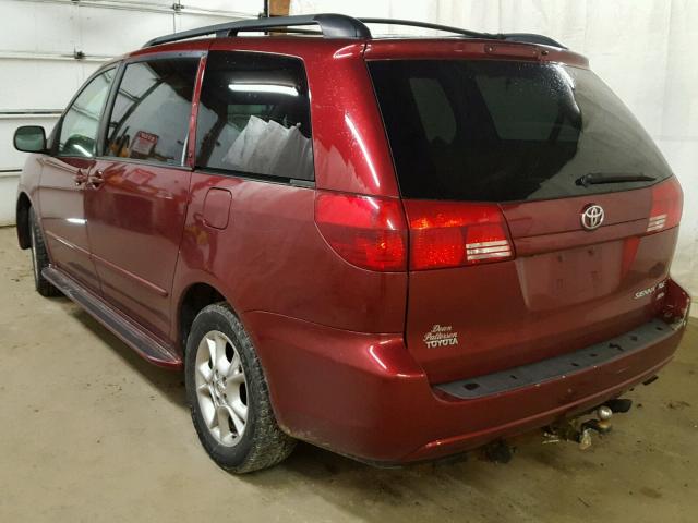 5TDBA22C45S028977 - 2005 TOYOTA SIENNA XLE BURGUNDY photo 3