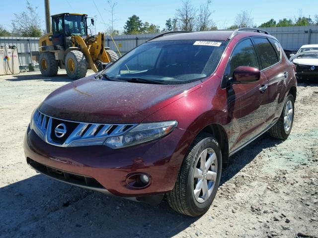 JN8AZ18U69W000364 - 2009 NISSAN MURANO S BURGUNDY photo 2