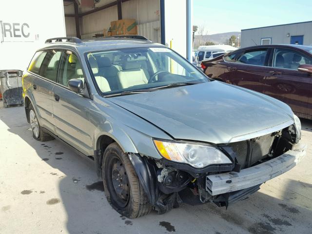 4S4BP60C697329240 - 2009 SUBARU OUTBACK GREEN photo 1