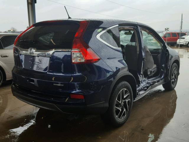 5J6RM3H44GL026138 - 2016 HONDA CR-V SE BLUE photo 4