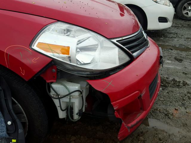 3N1BC1CP5CL372488 - 2012 NISSAN VERSA S RED photo 9