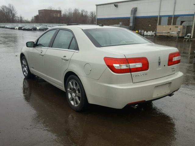 3LNHM28T27R649287 - 2007 LINCOLN MKZ WHITE photo 3