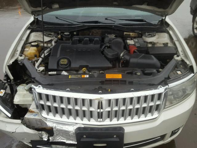 3LNHM28T27R649287 - 2007 LINCOLN MKZ WHITE photo 7