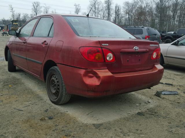 1NXBR32E93Z057976 - 2003 TOYOTA COROLLA CE MAROON photo 3