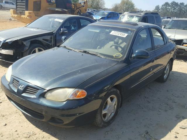 KMHJF35F1YU032814 - 2000 HYUNDAI ELANTRA GL GREEN photo 2