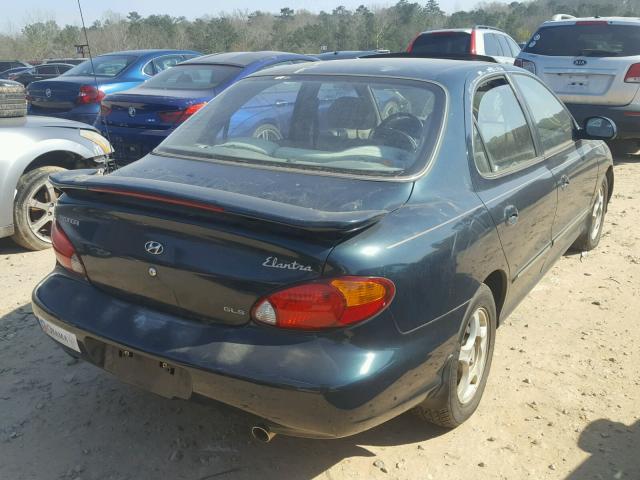 KMHJF35F1YU032814 - 2000 HYUNDAI ELANTRA GL GREEN photo 4