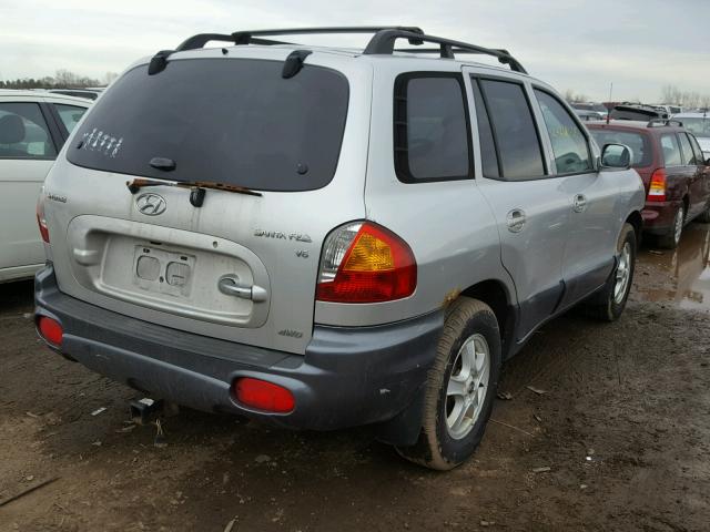 KM8SC73DX2U237416 - 2002 HYUNDAI SANTA FE G SILVER photo 4