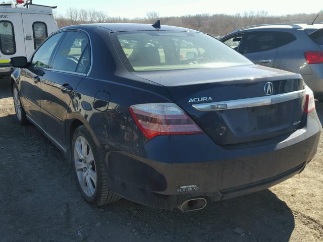 JH4KB26559C002239 - 2009 ACURA RL BLUE photo 3