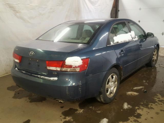 5NPEU46F86H028329 - 2006 HYUNDAI SONATA GLS BLUE photo 4