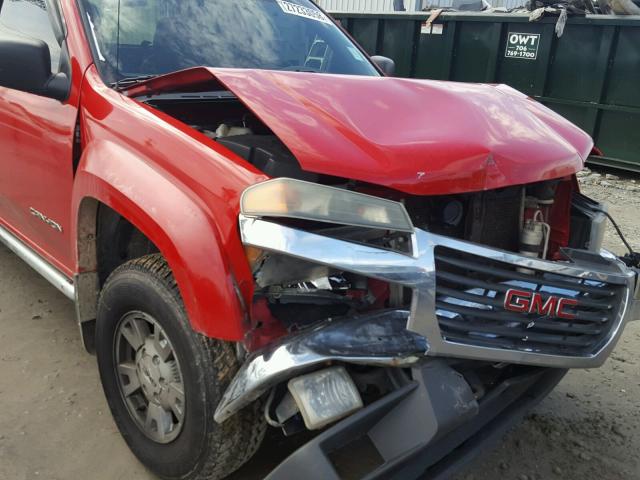 1GTDS196948133288 - 2004 GMC CANYON RED photo 9