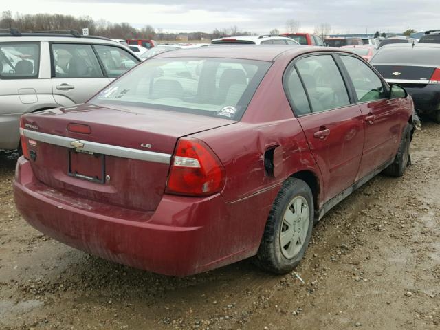 1G1ZS58F57F289688 - 2007 CHEVROLET MALIBU LS MAROON photo 4