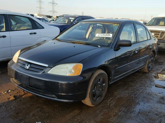 JHMES16552S004849 - 2002 HONDA CIVIC LX BLACK photo 2