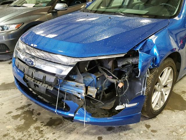 3FAHP0JA0CR251410 - 2012 FORD FUSION SEL BLUE photo 9