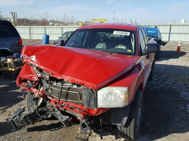 1D3HW52N65S242351 - 2005 DODGE DAKOTA LAR RED photo 2