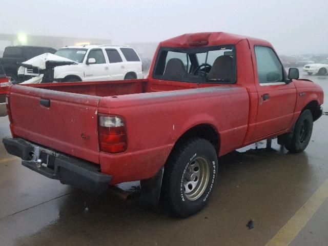 1FTYR10C41TA11060 - 2001 FORD RANGER RED photo 4