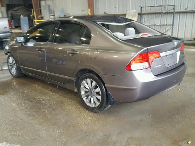 1HGFA16879L009902 - 2009 HONDA CIVIC EX BROWN photo 3