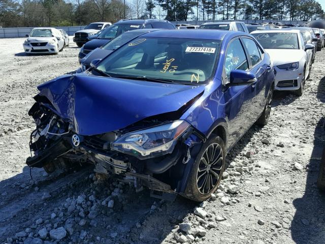 2T1BURHE0FC428120 - 2015 TOYOTA COROLLA L BLUE photo 2