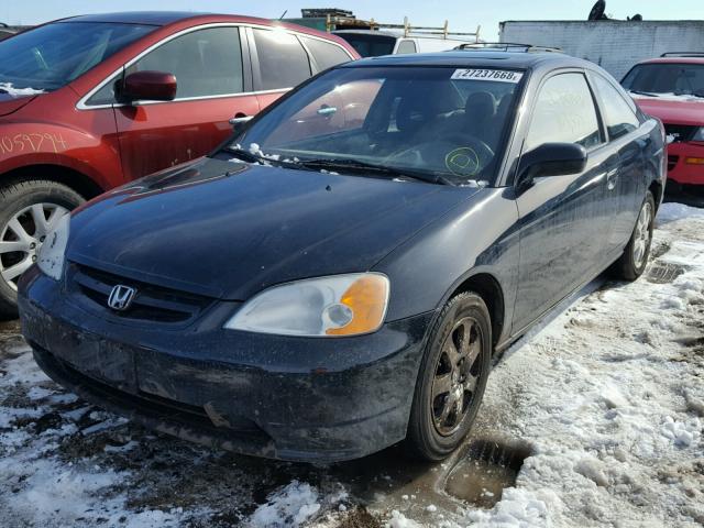 1HGEM22003L062330 - 2003 HONDA CIVIC EX BLACK photo 2