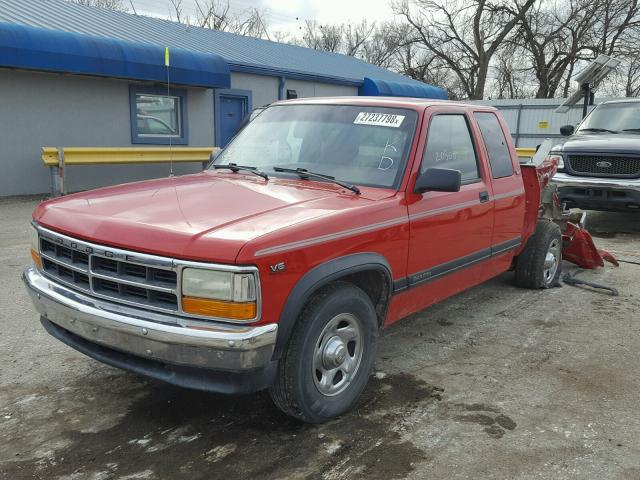 1B7GL23X0SS386470 - 1995 DODGE DAKOTA RED photo 2