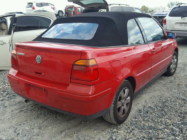 3VWDC21V82M811606 - 2002 VOLKSWAGEN CABRIO GLX RED photo 4