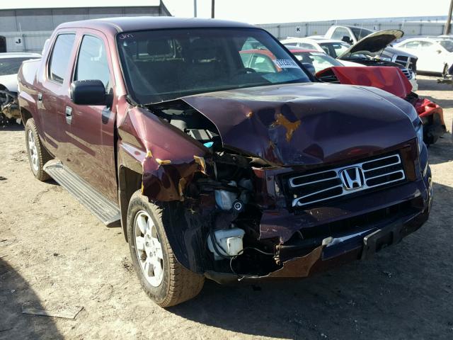 2HJYK162X7H503595 - 2007 HONDA RIDGELINE BURGUNDY photo 1