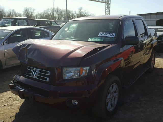 2HJYK162X7H503595 - 2007 HONDA RIDGELINE BURGUNDY photo 2