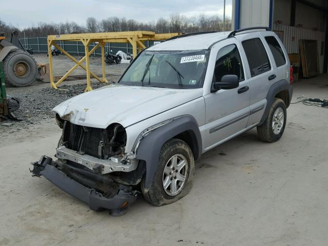 1J4GL48K52W188219 - 2002 JEEP LIBERTY SP SILVER photo 2