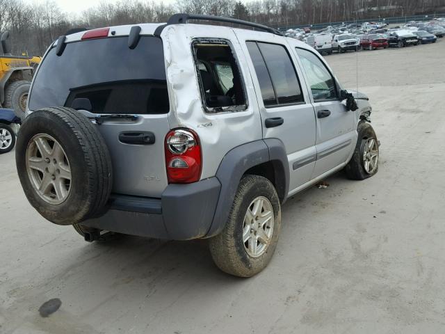 1J4GL48K52W188219 - 2002 JEEP LIBERTY SP SILVER photo 4