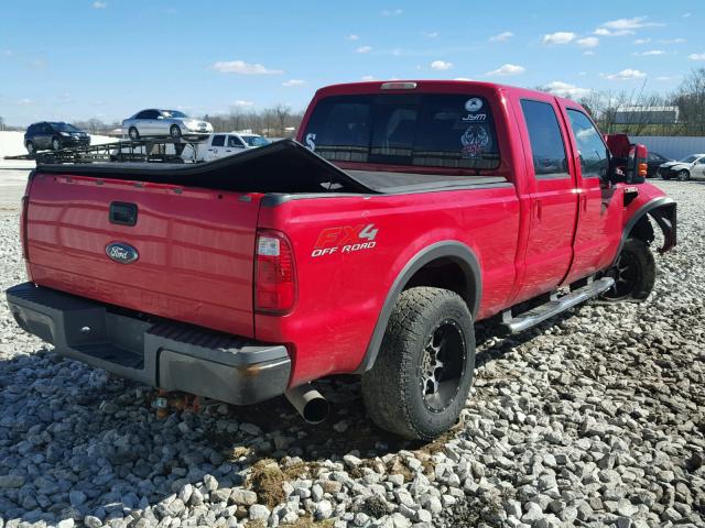 1FTSW21R98ED08508 - 2008 FORD F250 SUPER RED photo 4