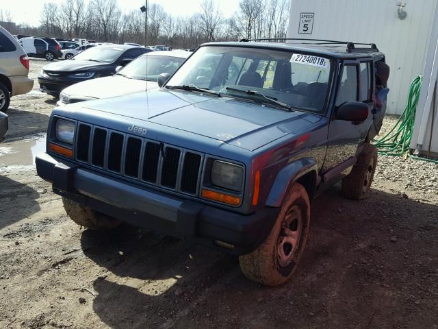 1J4FF68S9XL534103 - 1999 JEEP CHEROKEE S BLUE photo 2