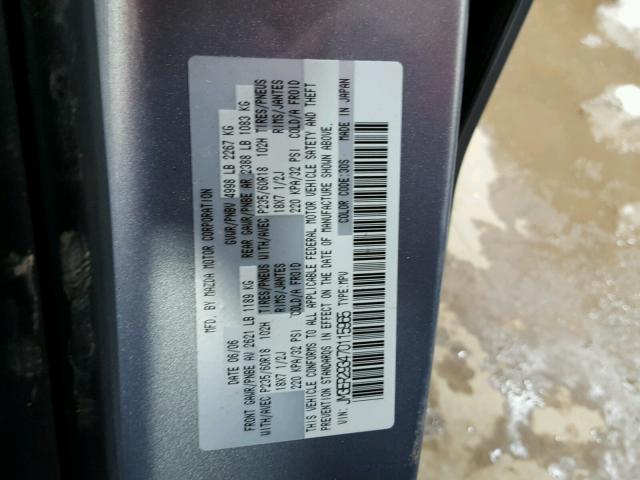 JM3ER293470115965 - 2007 MAZDA CX-7 SILVER photo 10